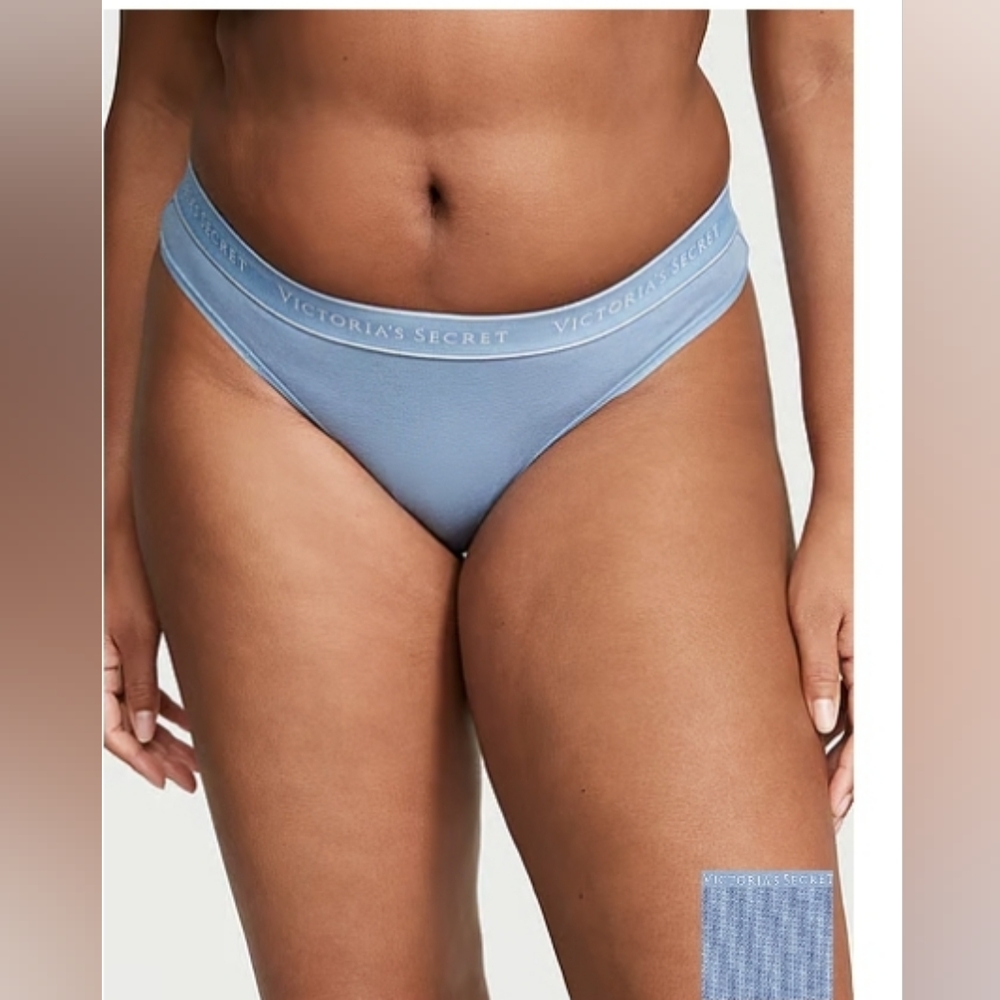 NWT Victoria Secret Logo Cotton Thong Size Medium